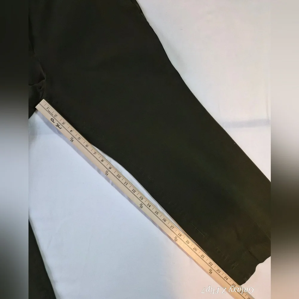 ​Talbots Greenwich Refined Denim Wide-Leg Trousers - Green - High-Waist - 16P - Picture 5 of 9